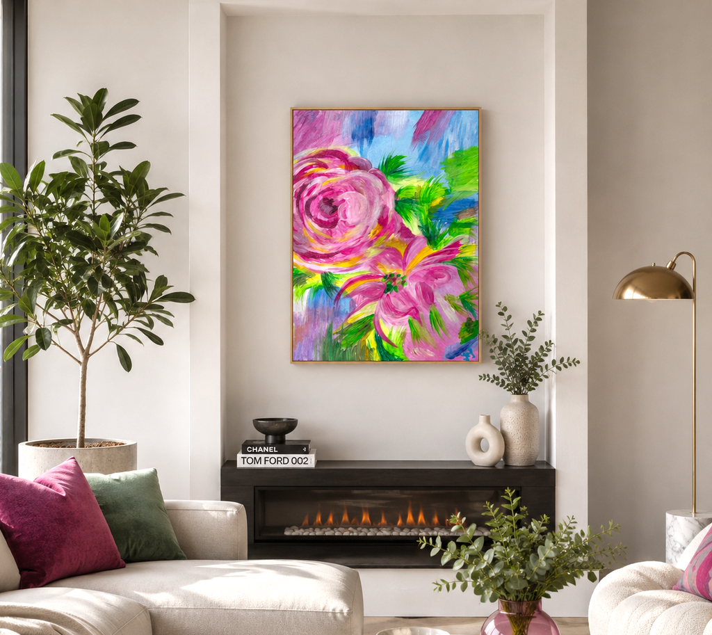 Floral Explosion - Canvas Wall Art Print | Modern Flowers